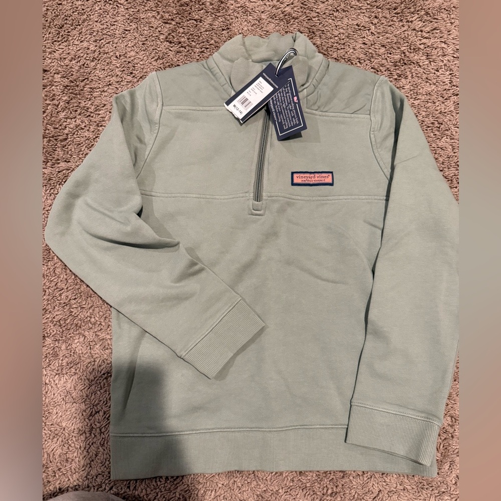NWT Kids Medium (12-14) Vineyard Vines Quarter Zip Shep Sweatshirt